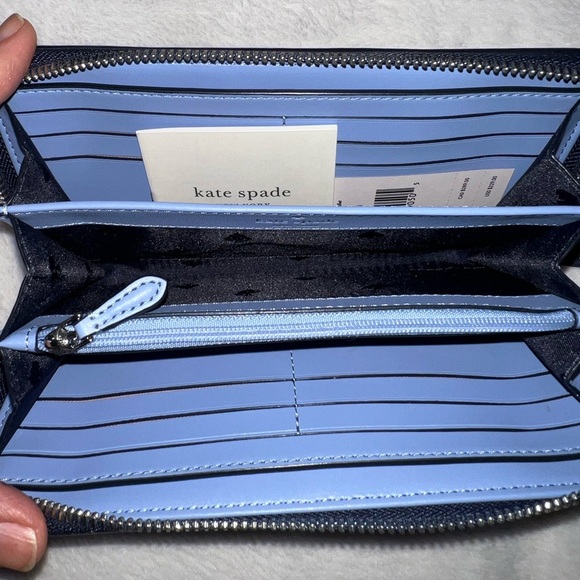 Kate Spade Continental Wallet - Blue Multi Spade Link - Picture 2 of 7